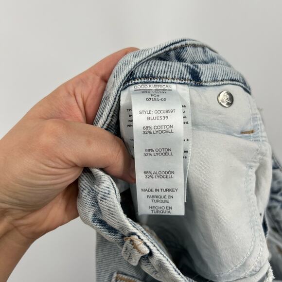 Good American Good Classic High Rise Jeans Light Wash BLUE539 NWT - Picture 8 of 8